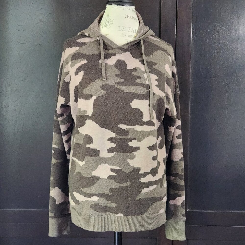 Rachel Zoe Camouflage Super Soft Sweater With Hood Size Large